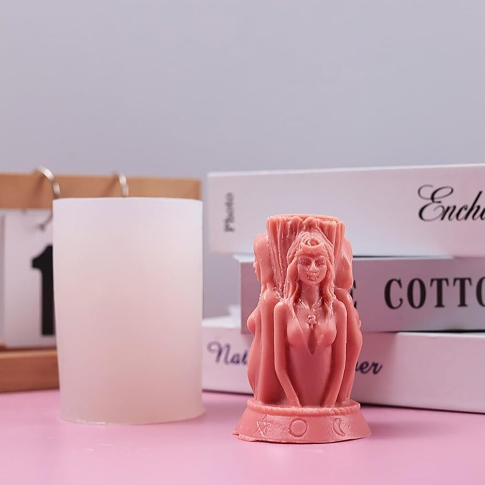 Triple Face Witch Molds Witch Candle Resin Mold - Resin Casting Silicone Molds f - Picture 4 of 6
